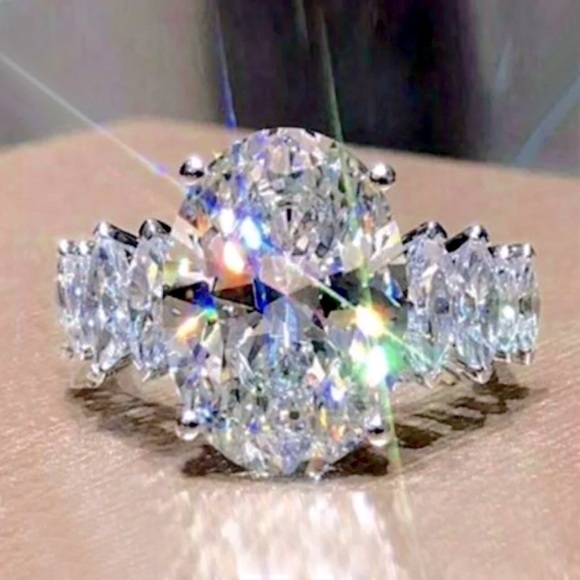 Celeste White Sapphire Cocktail/ Engagement Ring - Picture 3 of 13